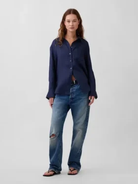 Chemise oversize 100 % lin