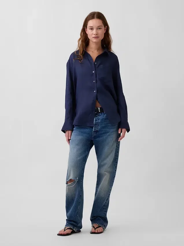 Chemise oversize 100 % lin