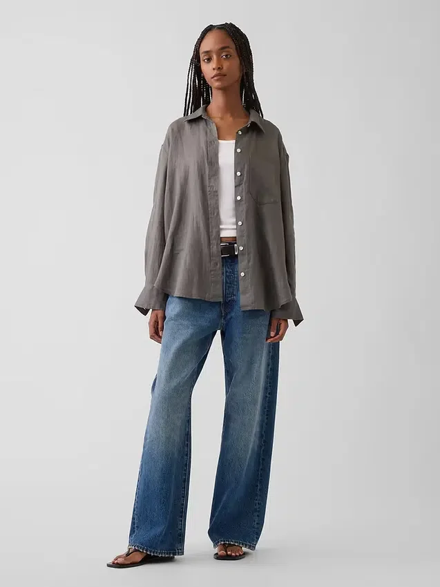 Chemise oversize 100 % lin