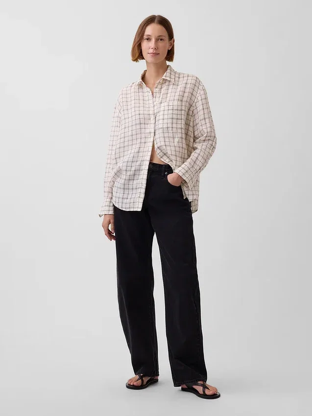 Chemise oversize 100 % lin