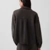 Chemise oversize à boutons en molleton français épais