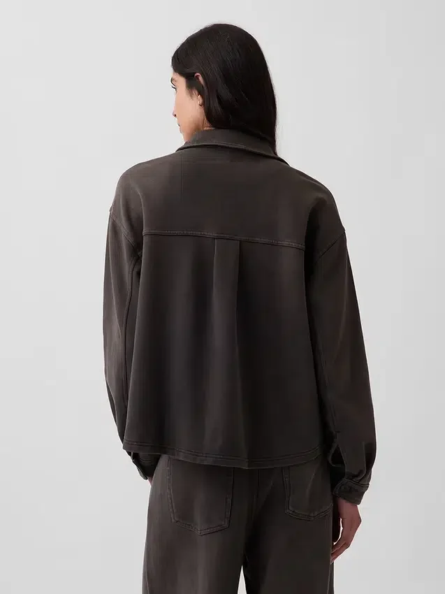Chemise oversize à boutons en molleton français épais