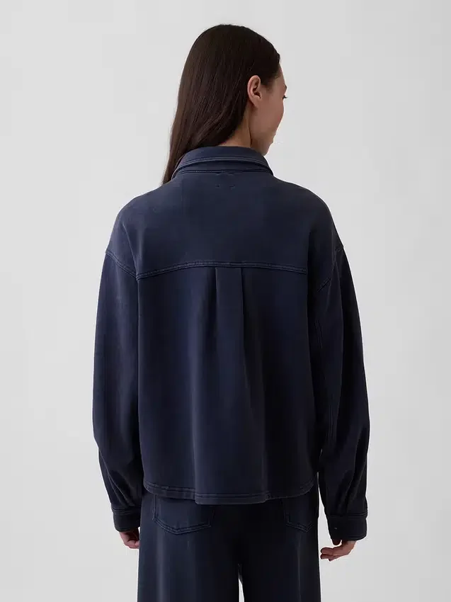 Chemise oversize à boutons en molleton français épais