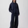 Chemise oversize à boutons en molleton français épais