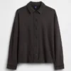 Chemise oversize à boutons en molleton français épais