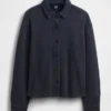 Chemise oversize à boutons en molleton français épais