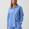 Chemise oversize à carreaux en seersucker