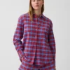 Chemise oversize à carreaux en seersucker