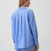 Chemise oversize à carreaux en seersucker