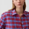 Chemise oversize à carreaux en seersucker