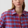 Chemise oversize à carreaux en seersucker
