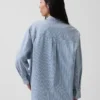 Chemise oversize en denim rayé