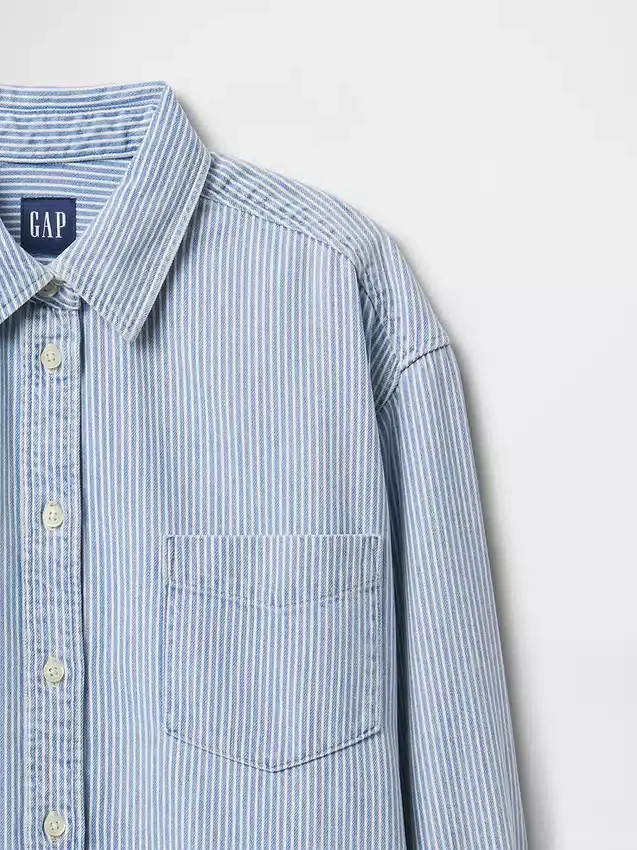Chemise oversize en denim rayé