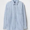 Chemise oversize en denim rayé
