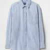 Chemise oversize en denim rayé