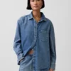 Chemise oversize en denim ultra-doux