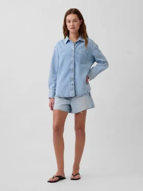 Chemise oversize en denim ultra-doux