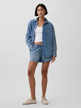 Chemise oversize en denim ultra-doux