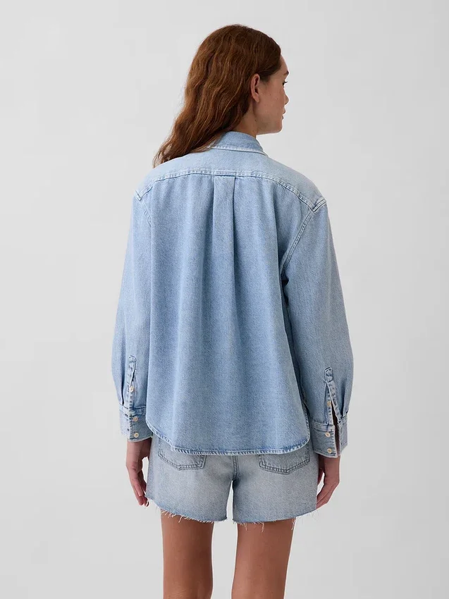 Chemise oversize en denim ultra-doux