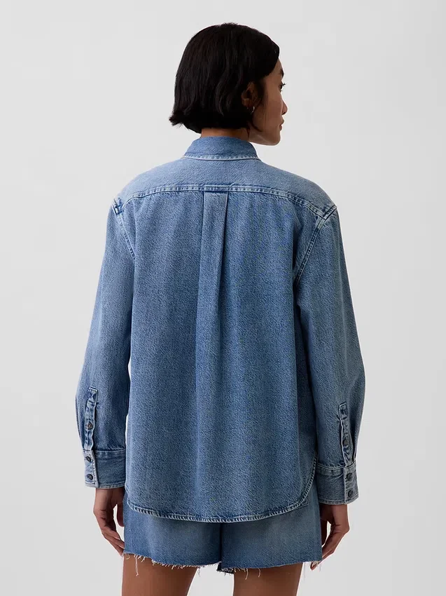 Chemise oversize en denim ultra-doux