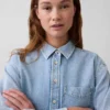 Chemise oversize en denim ultra-doux