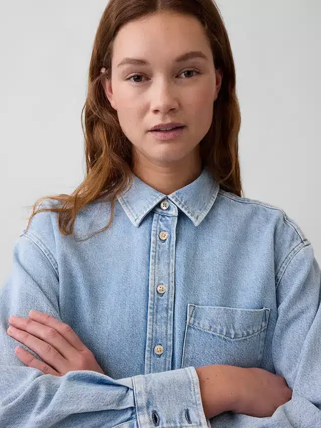 Chemise oversize en denim ultra-doux