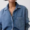 Chemise oversize en denim ultra-doux