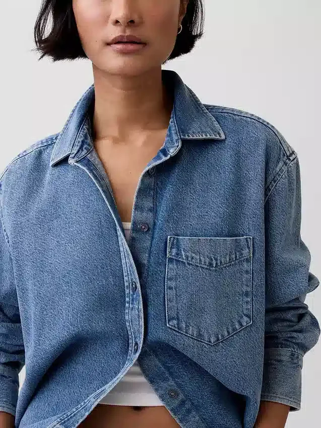 Chemise oversize en denim ultra-doux