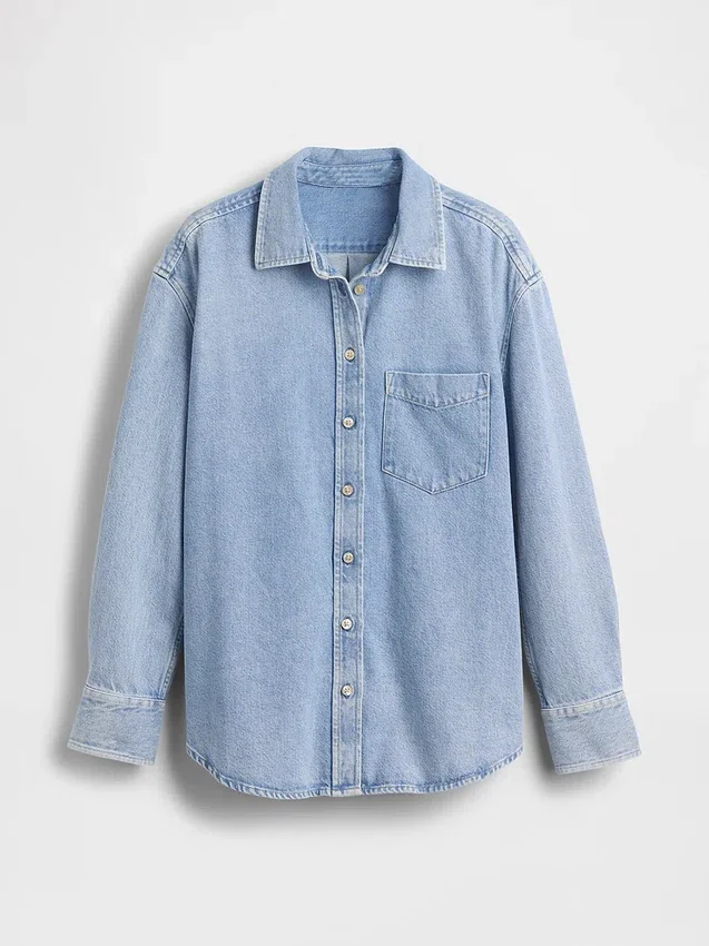 Chemise oversize en denim ultra-doux