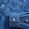 Chemise oversize en denim ultra-doux à ourlet droit et coupe courte