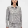 Chemise oversize en lin et coton