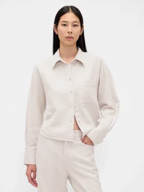 Chemise oversize en lin et coton