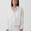 Chemise oversize en lin et coton