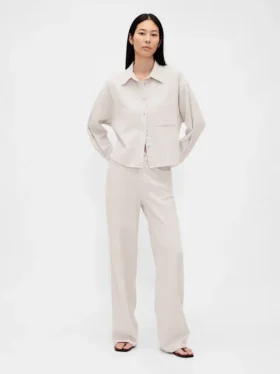 Chemise oversize en lin et coton