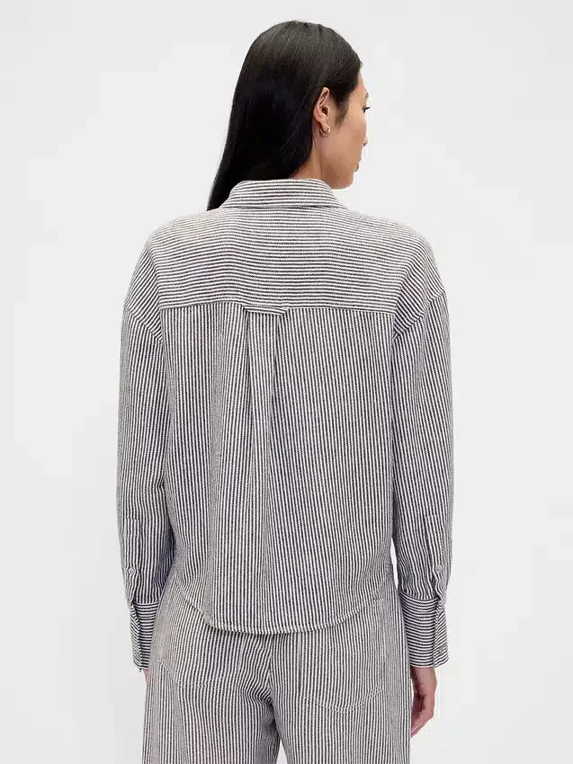 Chemise oversize en lin et coton