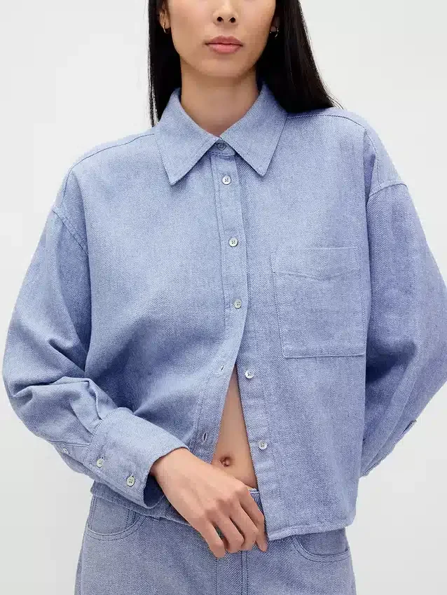 Chemise oversize en lin et coton