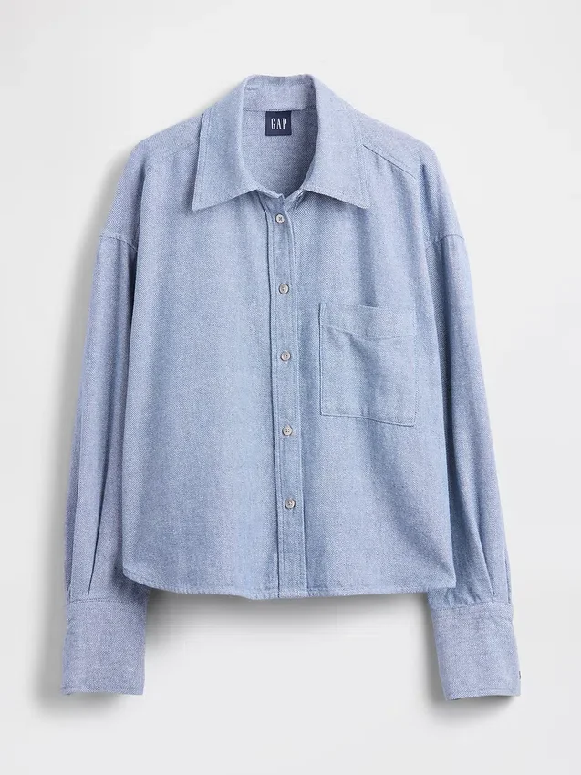 Chemise oversize en lin et coton