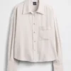 Chemise oversize en lin et coton