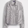 Chemise oversize en lin et coton