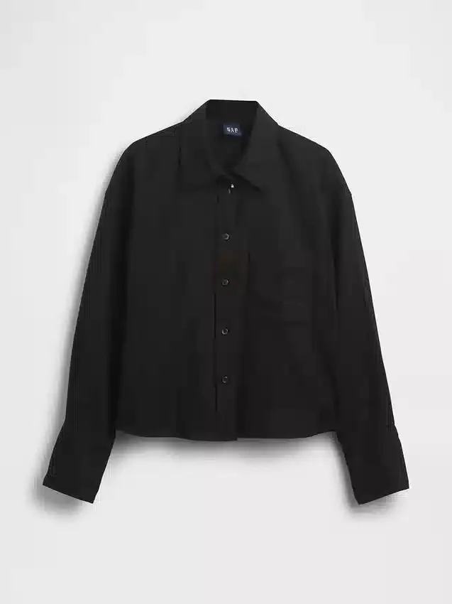 Chemise oversize en lin et coton