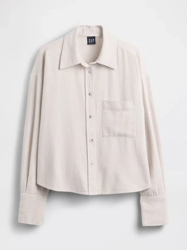 Chemise oversize en lin et coton
