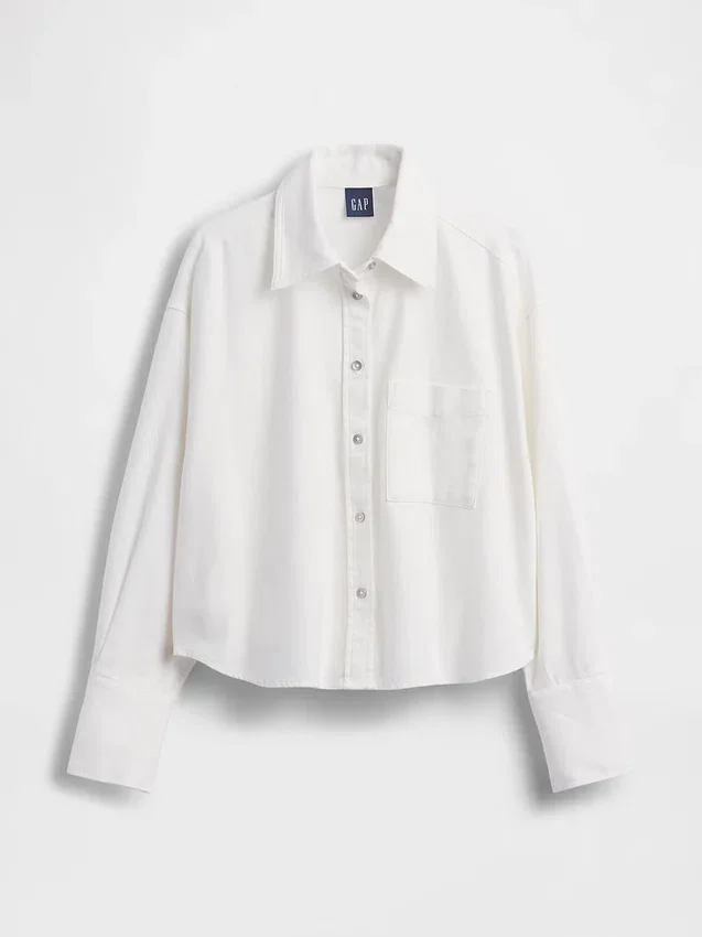 Chemise oversize en lin et coton