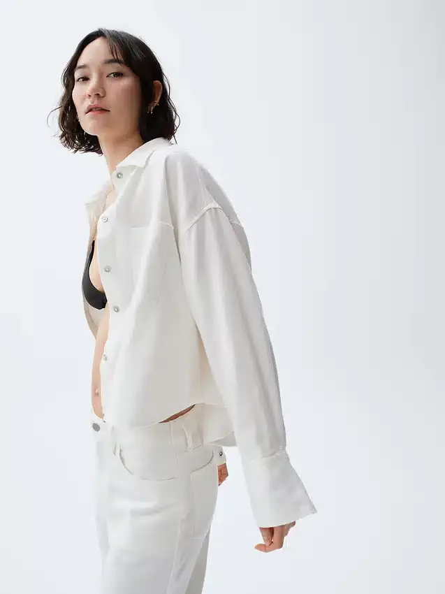 Chemise oversize en lin et coton