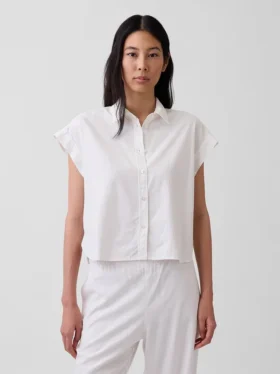 Chemise oversize en mélange de lin