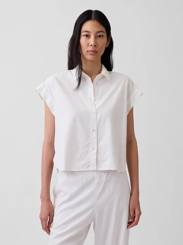 Chemise oversize en mélange de lin