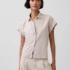 Chemise oversize en mélange de lin