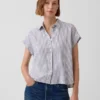 Chemise oversize en mélange de lin