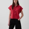 Chemise oversize en mélange de lin