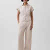 Chemise oversize en mélange de lin