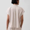 Chemise oversize en mélange de lin